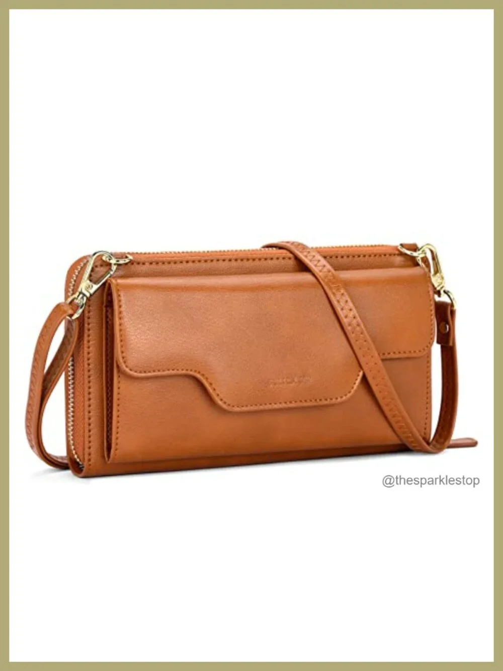 Women's PU Leather Crossbody Wristlet Wallet Clutch with RFID Blocking,